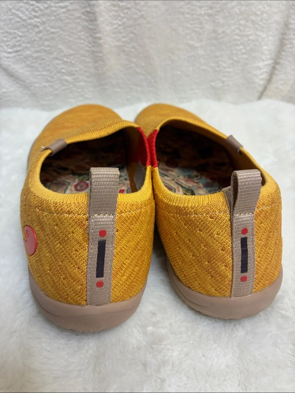Womans Slip-On Knit Shoes in Mustard Yellow